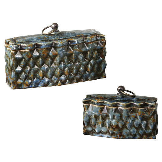 Neelab Lidded Glazed Ceramic Boxes