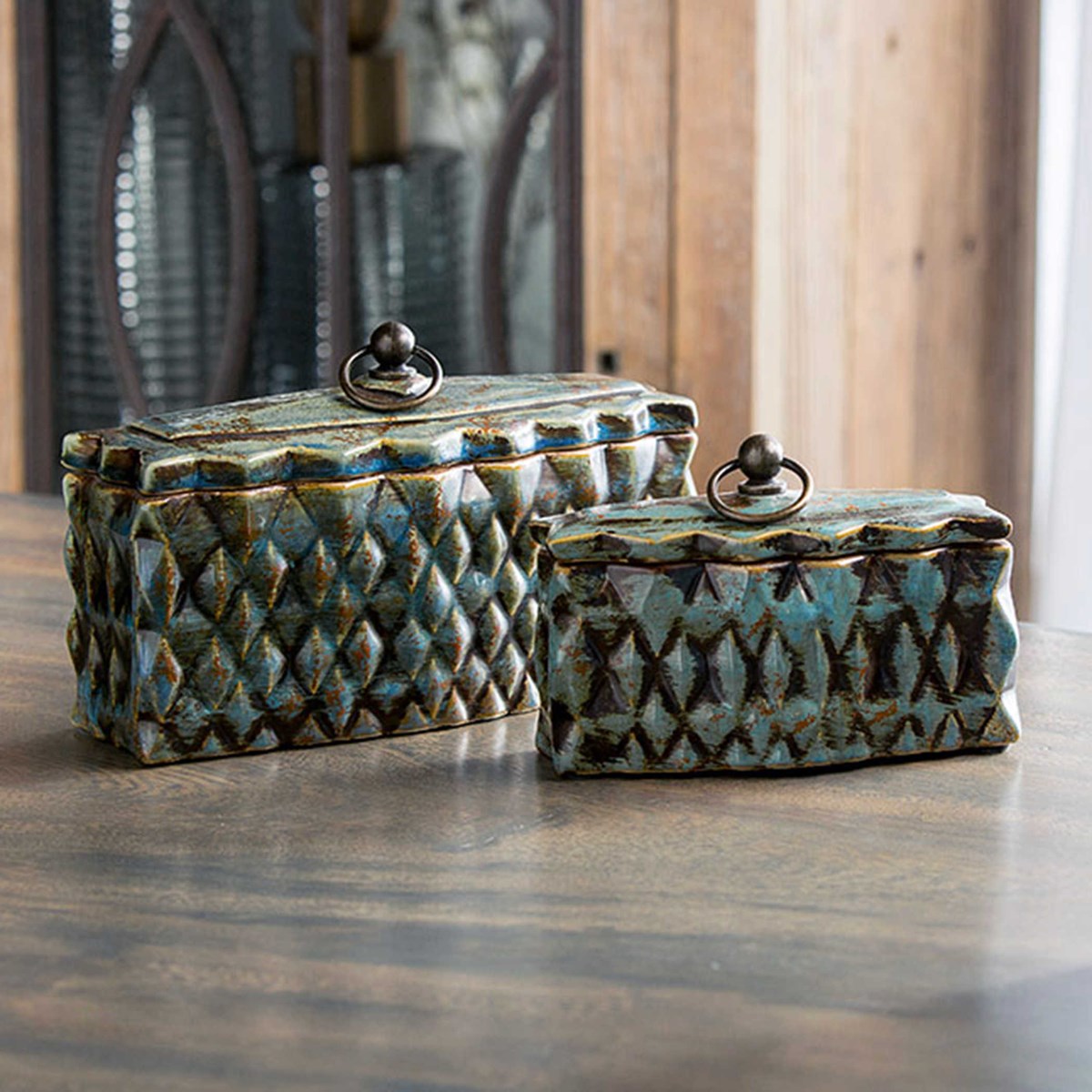 Neelab Lidded Glazed Ceramic Boxes