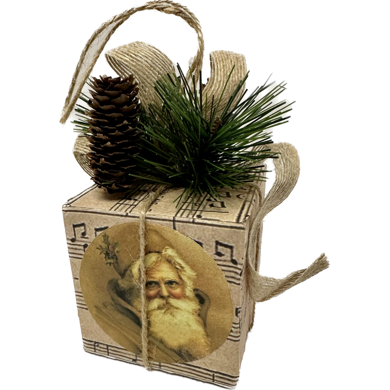 Musical Paper Gift Box Ornament
