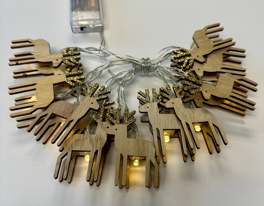 Wood Deer LED Light String