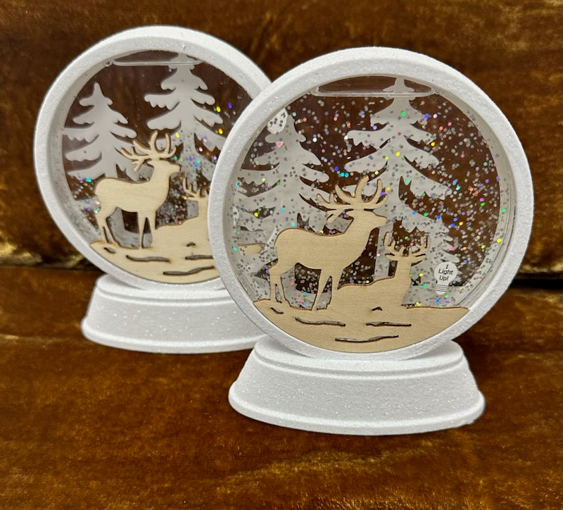 LED Light-Up Acrylic Winter Snow Globe Decor