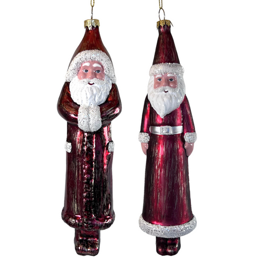 Tall Glass Santa Ornament, Assorted Styles-sold separately