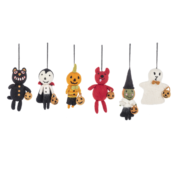 Wool Trick or Treat Ornaments-Assorted, sold seperately