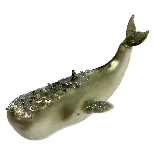 Hand-Painted Glass Whale Ornament