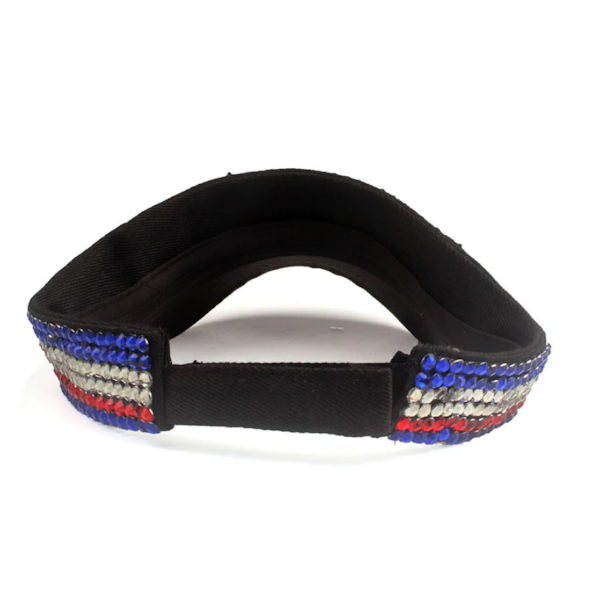 American Flag Rhinestone Visor Cap