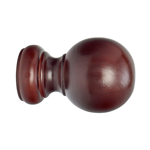 Kirsch 1 3/8" Wood Trends Wood Ball Finials (sold as pair), Mahogany