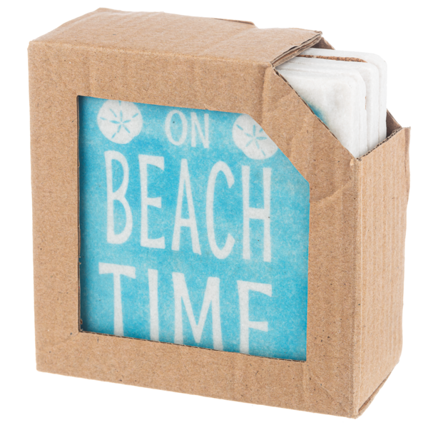 Beach Text Coasters (4-pc Set)