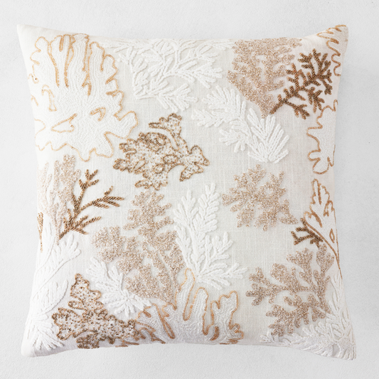 Beaded Coral Pillow
