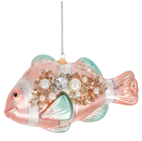 Beaded Glass Fish Ornament-Assorted, each sold separately