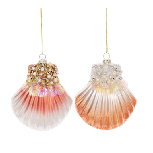Glass Beaded Sea Scallop Ornament-Assorted Styles, sold seperately
