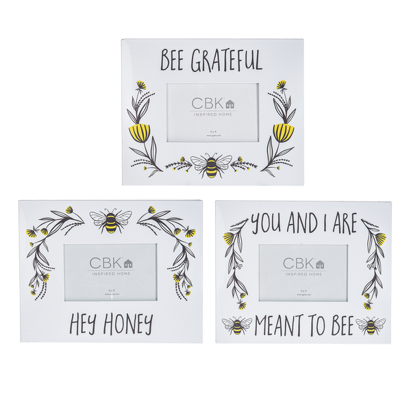 Bee & Floral Frame with Text, Assorted Styles-sold separately