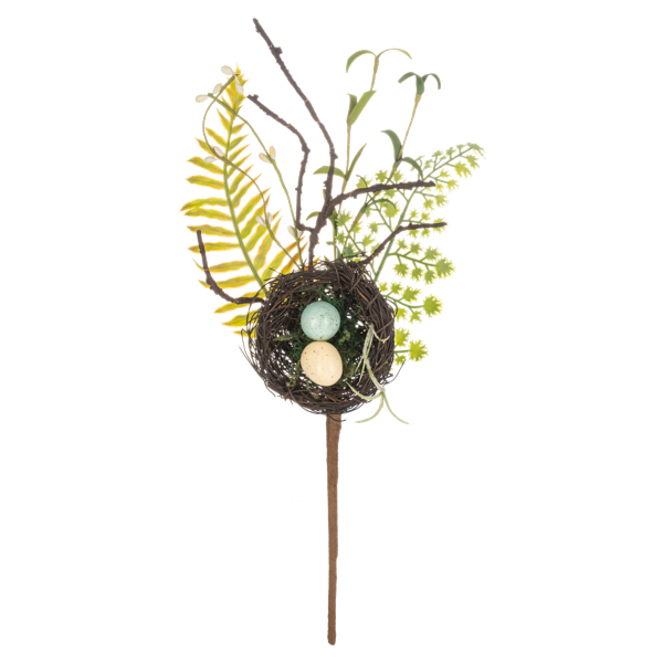 Bird Eggs w/Nest, Floral Pick