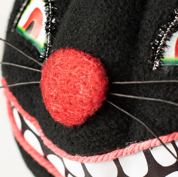 Fleece Black Cat Pumpkin Decoration, 7"