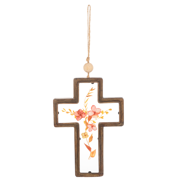 Botanical Cross Ornament-Assorted, sold seperately