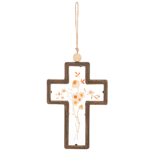 Botanical Cross Ornament-Assorted, sold seperately