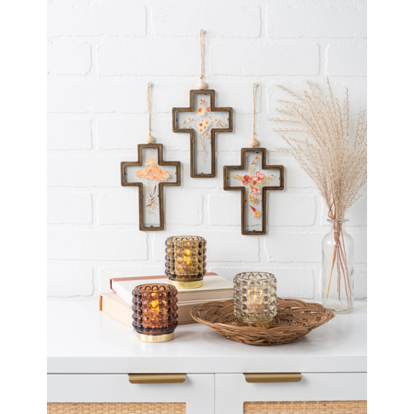 Botanical Cross Ornament-Assorted, sold seperately