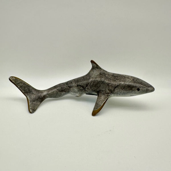 Brass Shark Sculpture