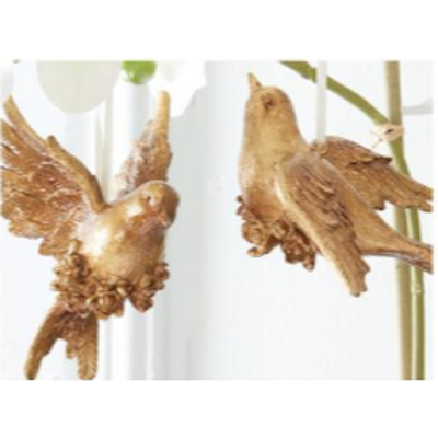 Carved Gold Leaf Bird Ornament-Assorted Styles, sold separately
