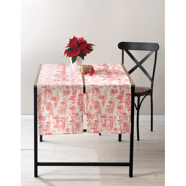 Christmas Toile Table Runner, Assorted Styles, each sold separately