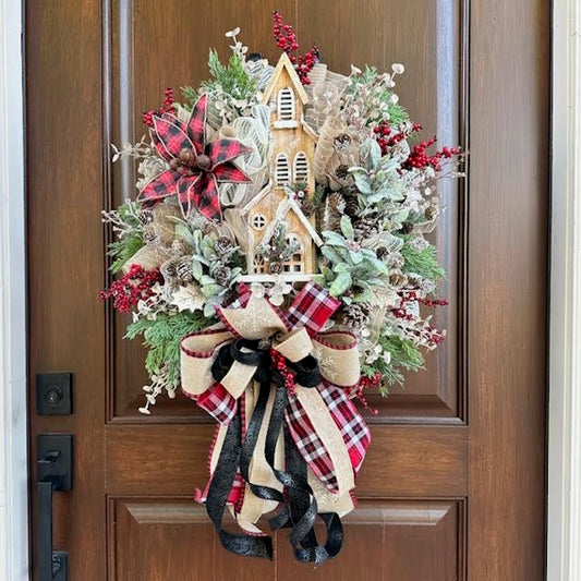 Rustic Church Wreath-Custom Design, Handmade