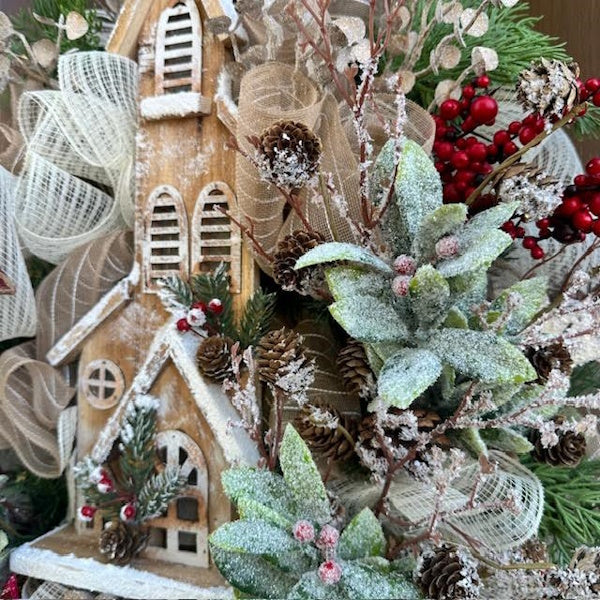 Rustic Church Wreath-Custom Design, Handmade