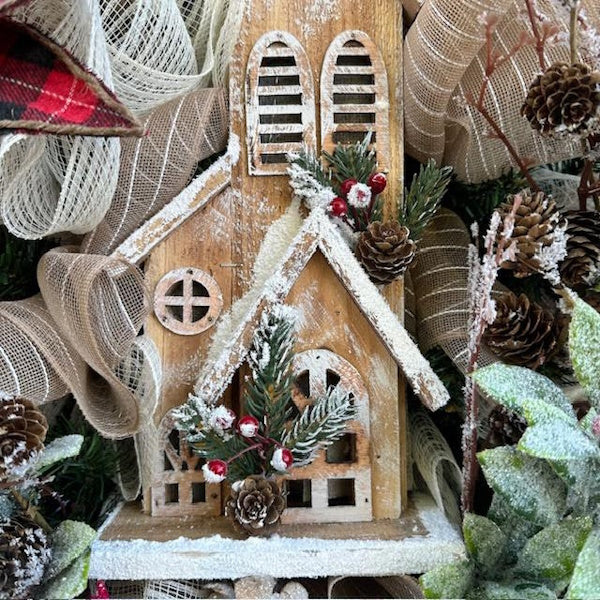 Rustic Church Wreath-Custom Design, Handmade