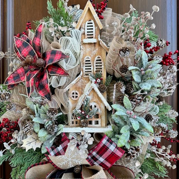 Rustic Church Wreath-Custom Design, Handmade