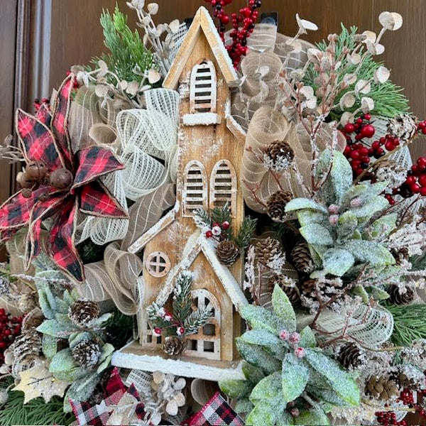 Rustic Church Wreath-Custom Design, Handmade