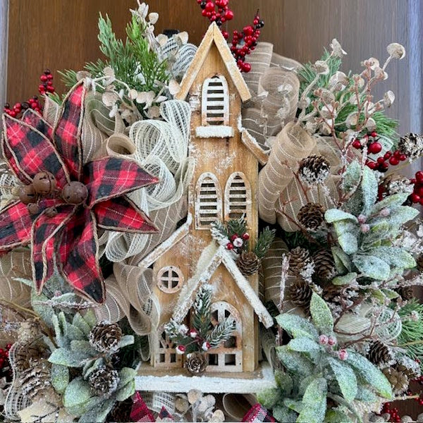 Rustic Church Wreath-Custom Design, Handmade