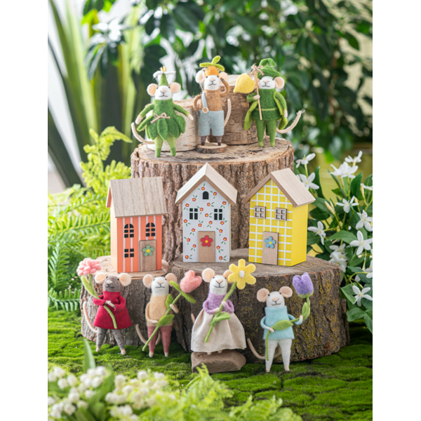 Handcrafted Garden Mouse Ornament-Assorted, each sold seperately