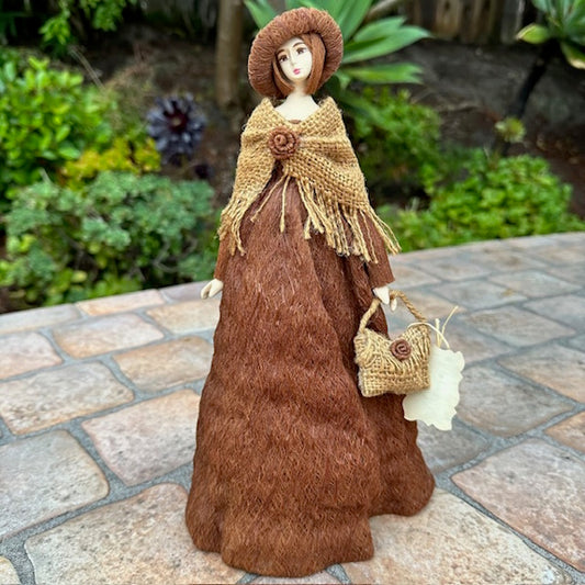 Handcrafted Columbian Corn Husk Fashion Doll-Christina