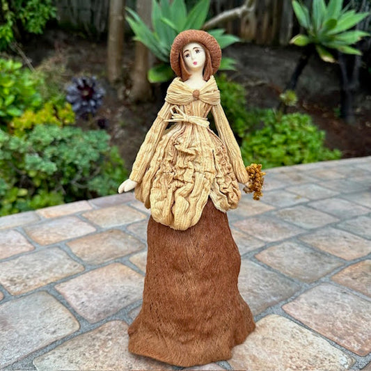 Handcrafted Columbian Corn Husk Fashion Doll-Margarit