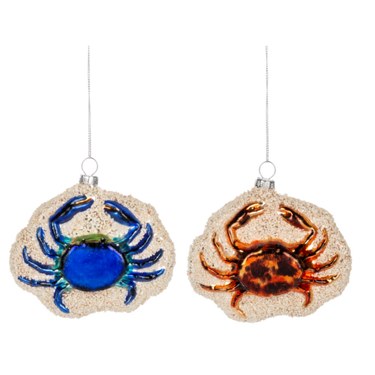 Glass Crab Ornament-Assorted, sold seperately