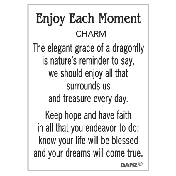 Enjoy Each Moment Dragonfly Pocket Token, with Insert Card
