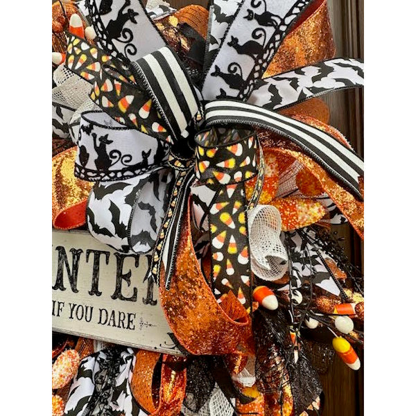 "Enter If You Dare"- Halloween Wreath - Custom made