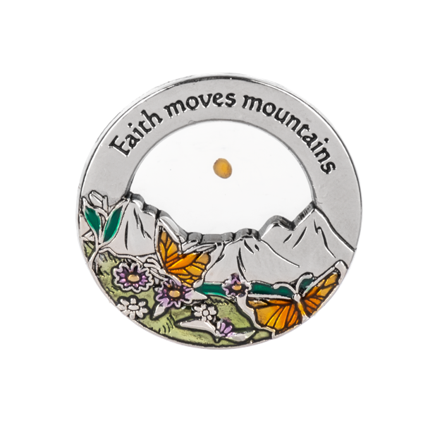 Faith Moves Mountains Charm Pocket Token, with Insert Card