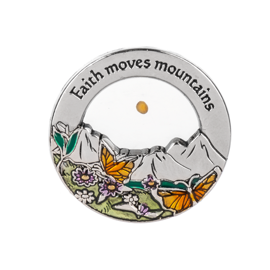 Faith Moves Mountains Charm Pocket Token, with Insert Card