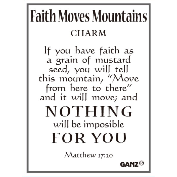 Faith Moves Mountains Charm Pocket Token, with Insert Card