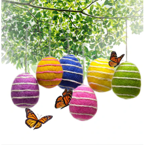 Felt Easter Egg Ornaments-Assorted, each sold separately