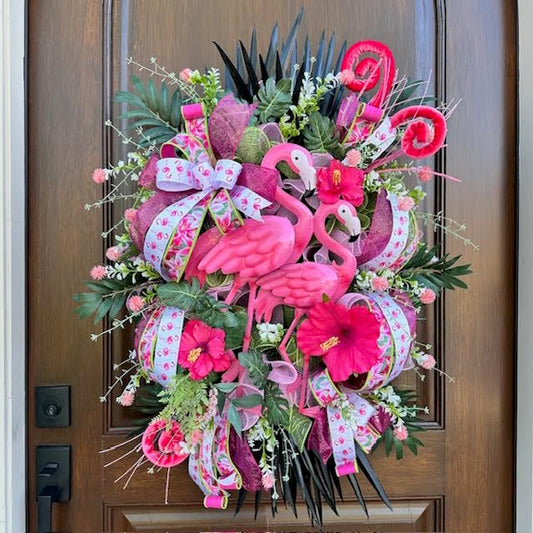Flamingo Wreath-Handmade