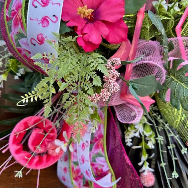 Flamingo Wreath-Handmade