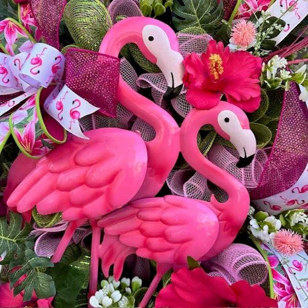 Flamingo Wreath-Handmade