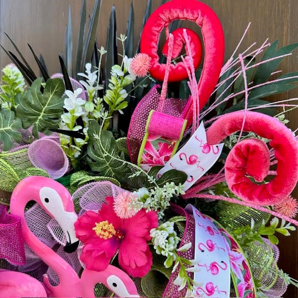 Flamingo Wreath-Handmade