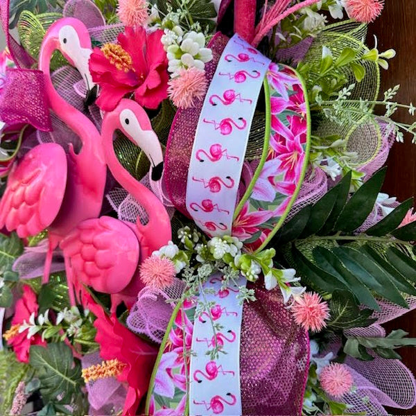 Flamingo Wreath-Handmade