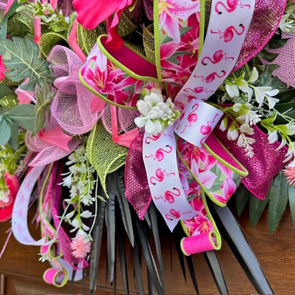 Flamingo Wreath-Handmade