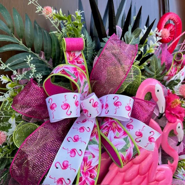 Flamingo Wreath-Handmade
