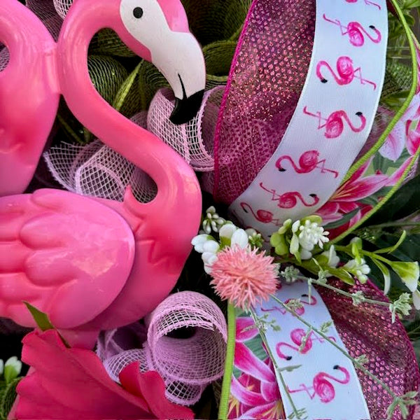 Flamingo Wreath-Handmade