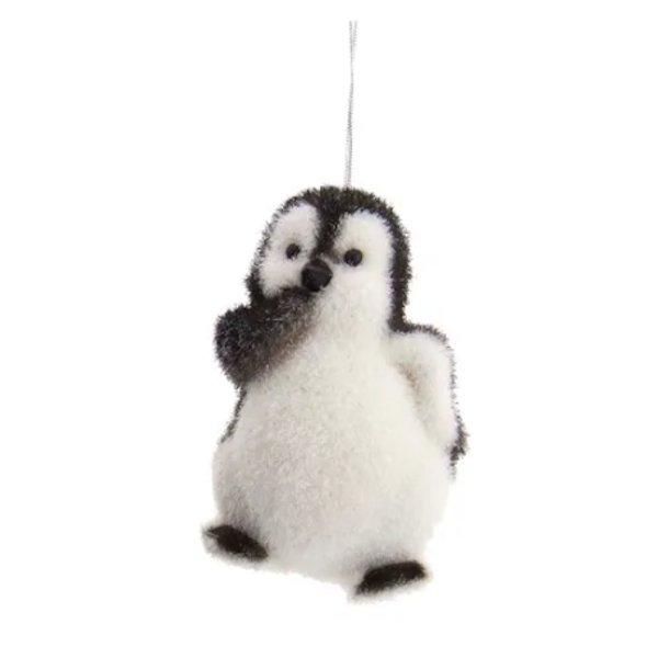 Flocked Penguin Ornament, Assorted Styles-each sold seperately