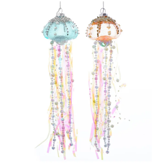 Jellyfish Glass Ornaments, 2 Assorted, each sold seperately