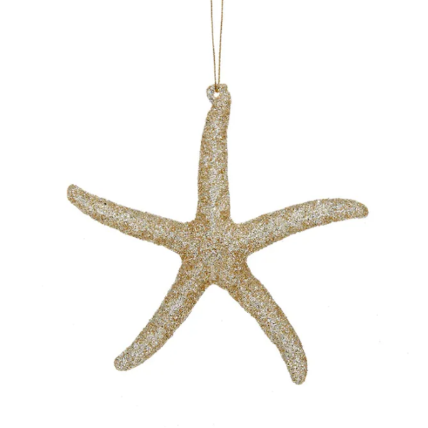 Gold Glitter Starfish Ornament